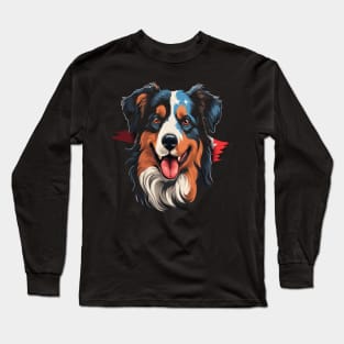 Patriotic Australian Shepherd Long Sleeve T-Shirt